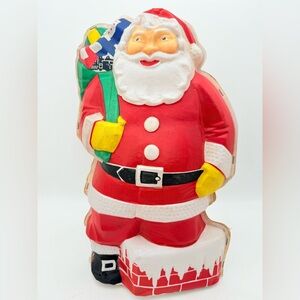 Vintage Noma Santa Blow Mold, Lighted Flat Back Decor, Santa Claus blowmold,